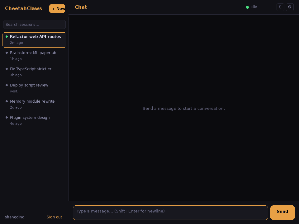 Web chat UI demo